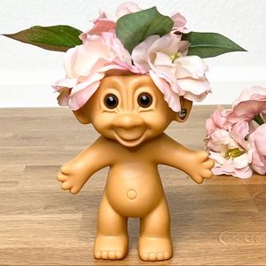 Vintage Troll with pick flowers